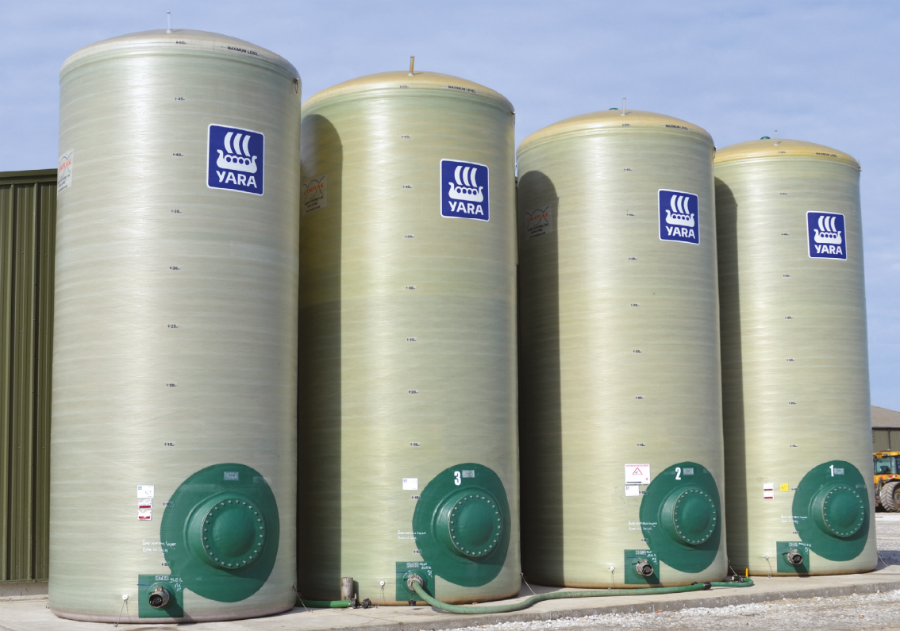 Photo of liquid fertiliser tanks