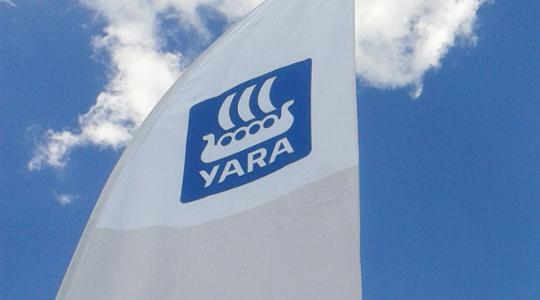 Yara logo on headquarters building